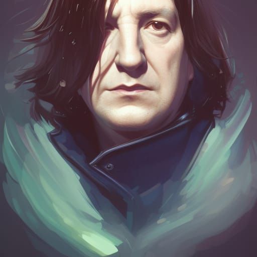 Snape Portrait in Hyperdetailed Art Nouveau Style
