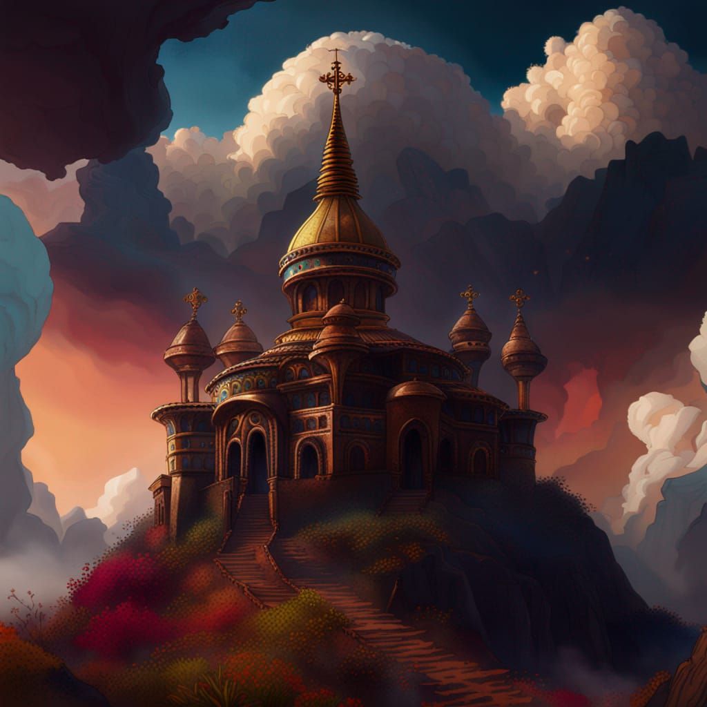 Ethiopian Church in the Sky: Detailed Matte Painting