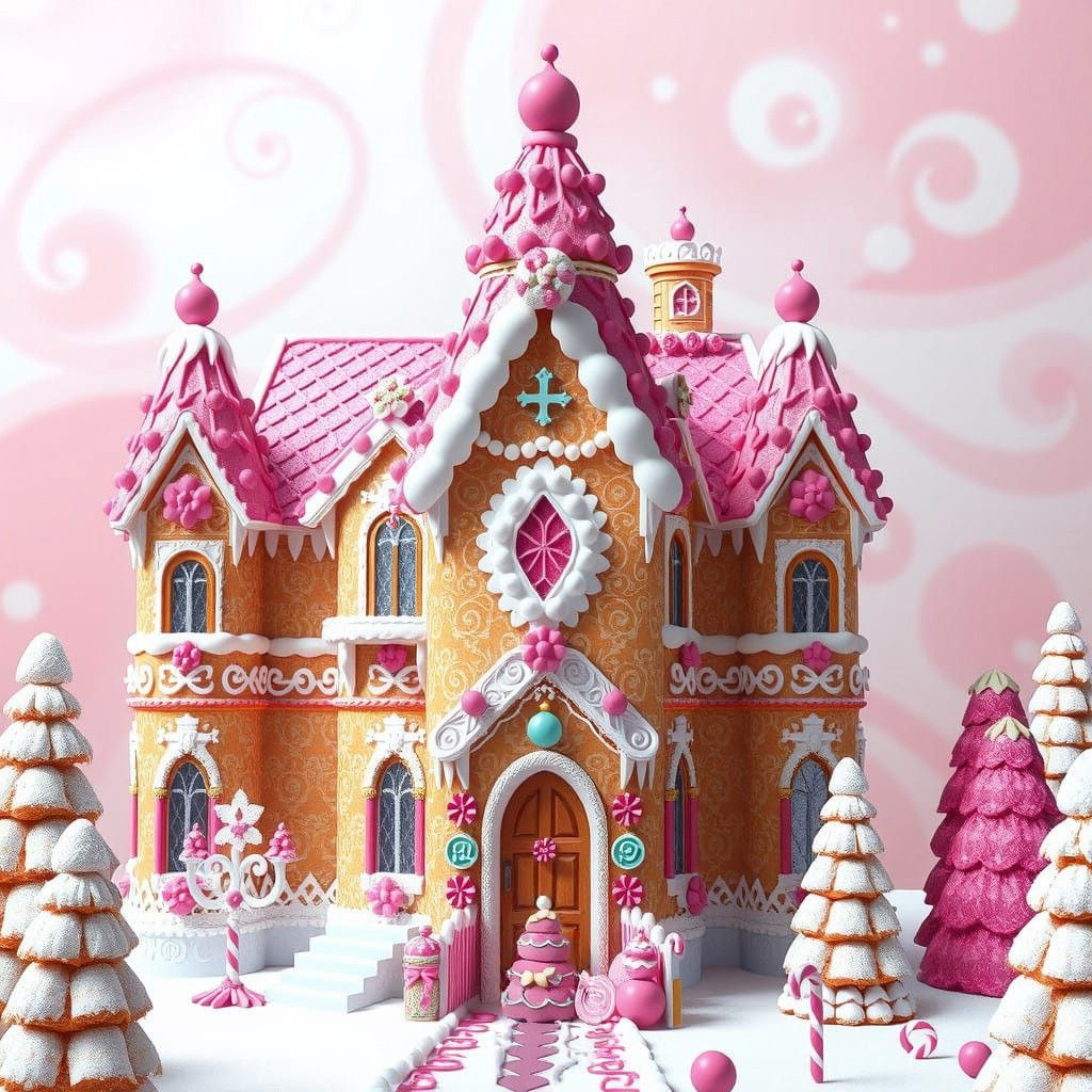 Vibrant Gingerbread House with Whimsical Candy Decorations