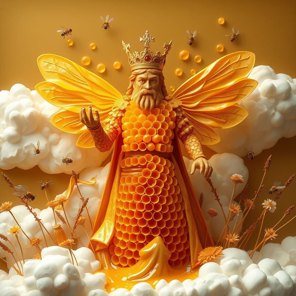 Honeycomb King: A Majestic, Textured Figure in Elegance