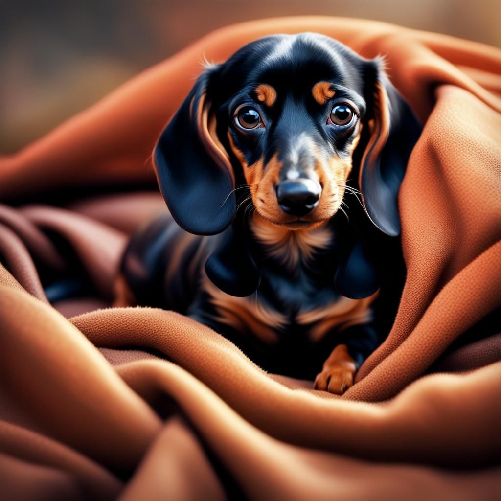 Cute Dachshund Puppy in Splash Art Style