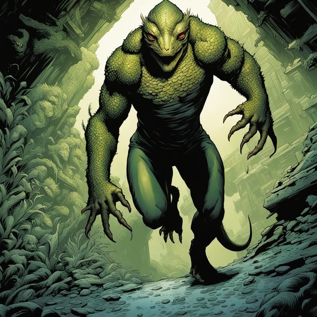 Lizard-Man Comic Book Art