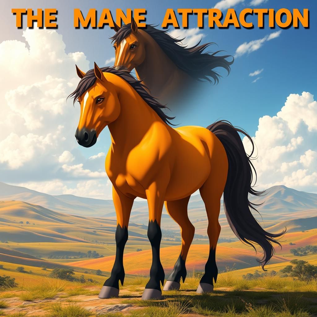 Majestic Wild Stallion: Spirit in Animated 2D Scene
