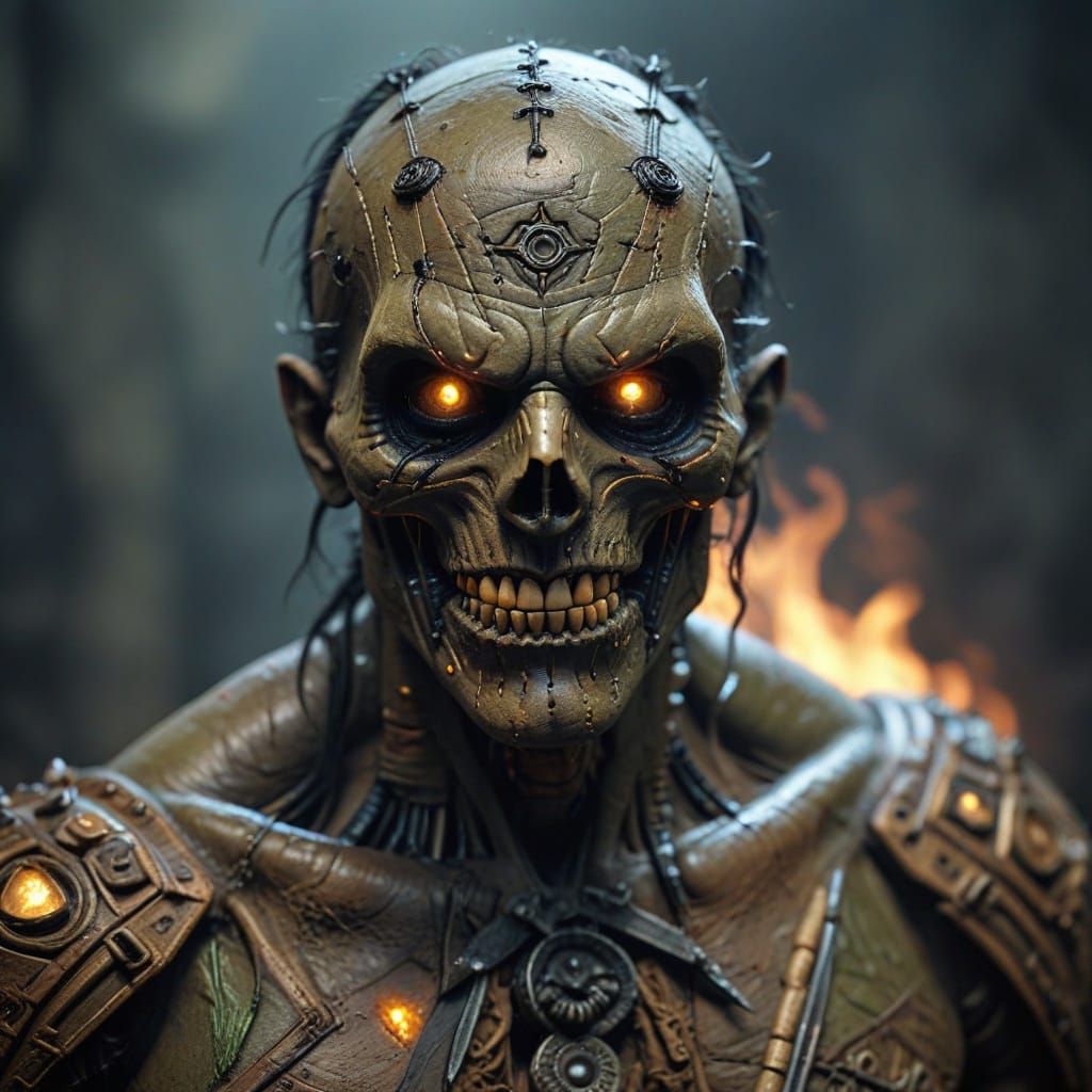 Menacing Voodoo Occultism Engraved Hexes in HDR