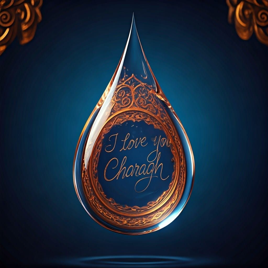 Water Droplet Reflecting a Fantastic Realm