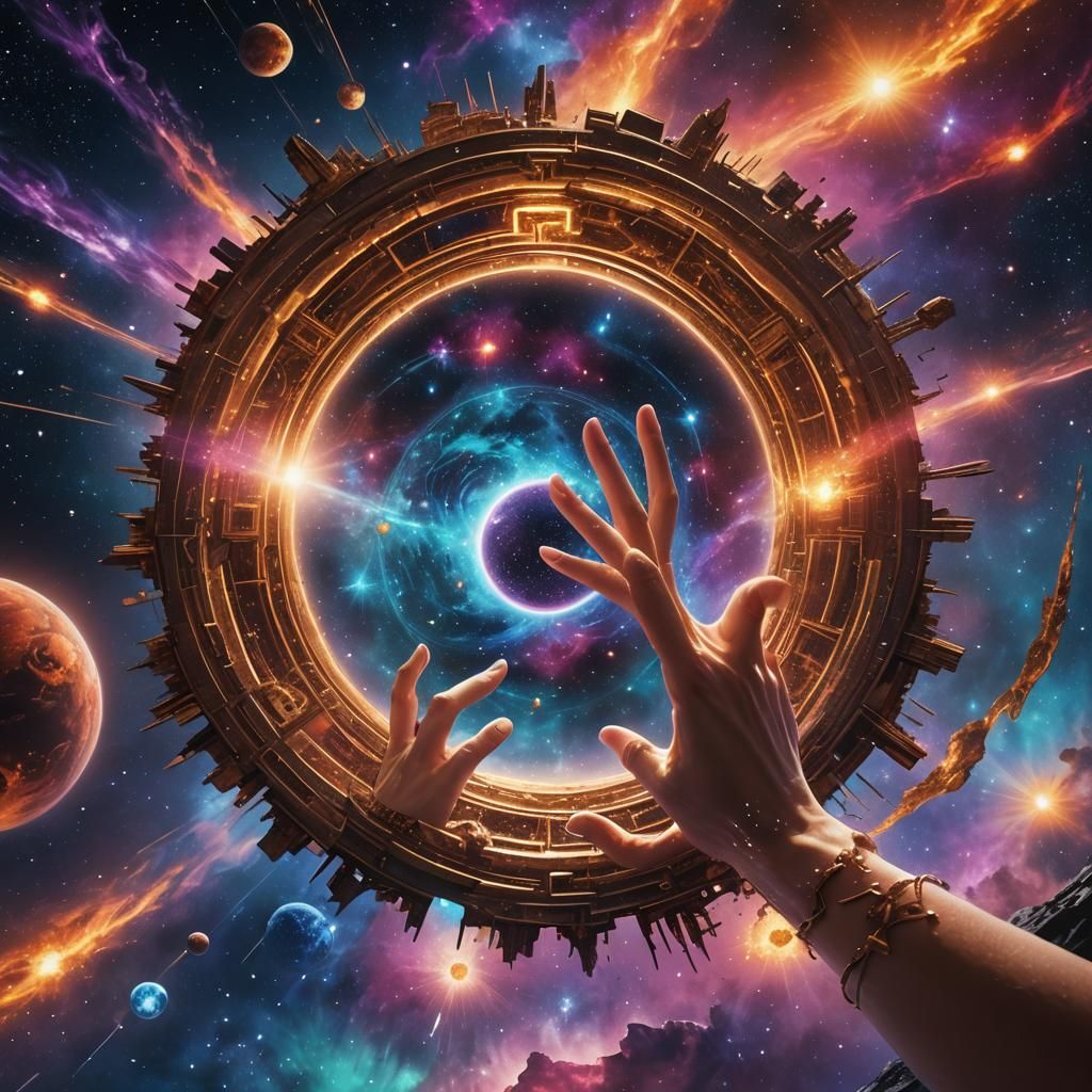 Arm Reaching Through Portal to Another Dimension