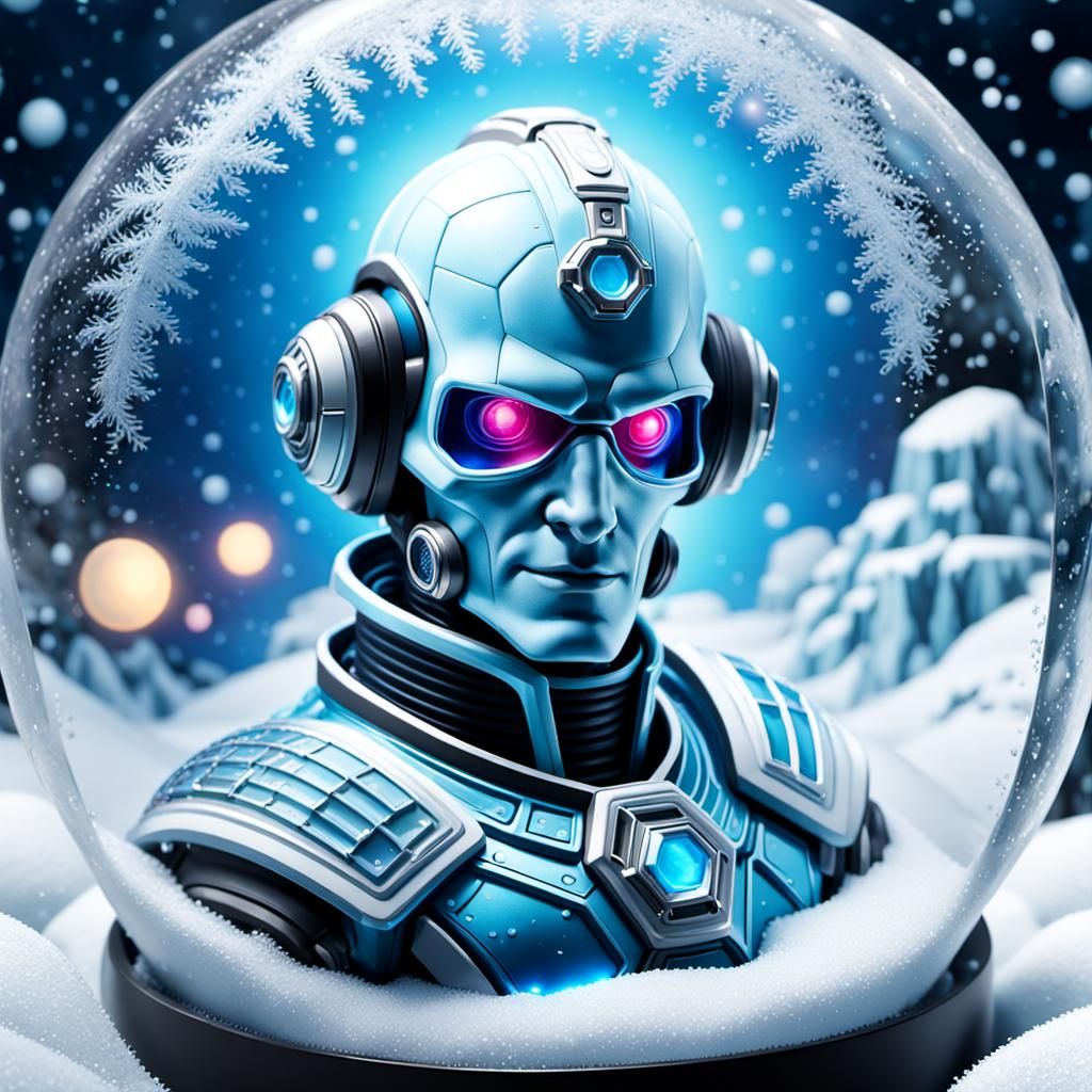 Mister Freeze in Sparkling Snow Globe