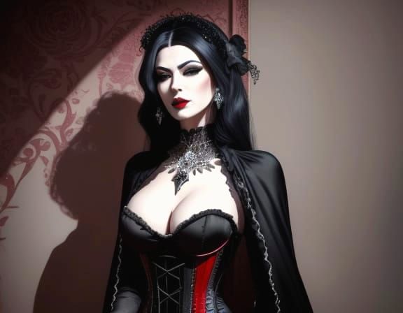 Neo-Gothic Woman in Silver Jewels, ArtStation Masterpiece