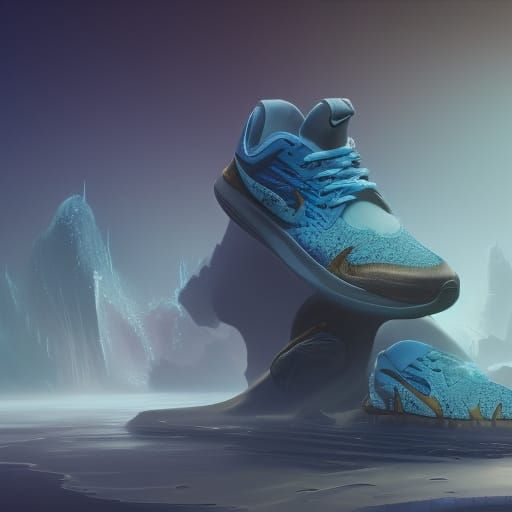 Nike Shoes in Detailed Matte Painting Style