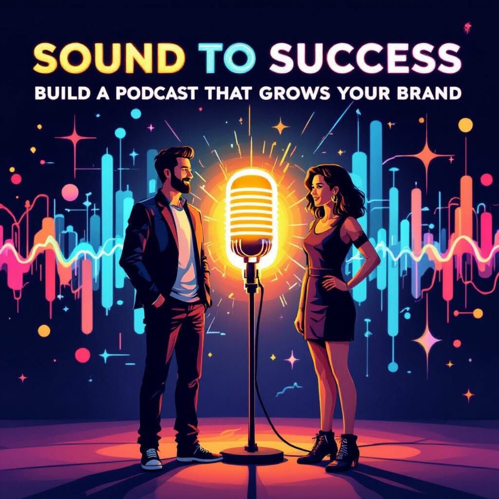 NFT Art: Podcast Success with Vibrant Soundwaves