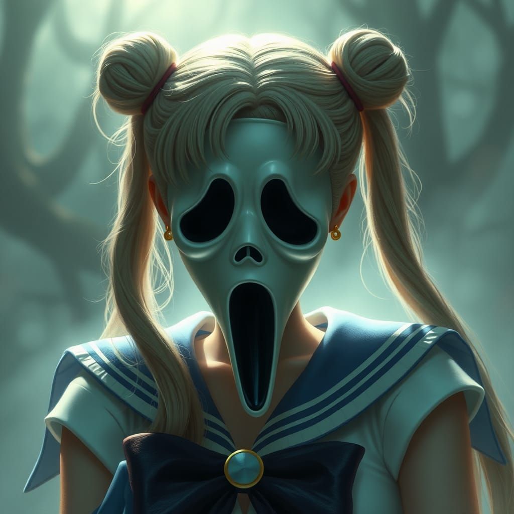 Sailor Moon as Ghostface in Ethereal Style