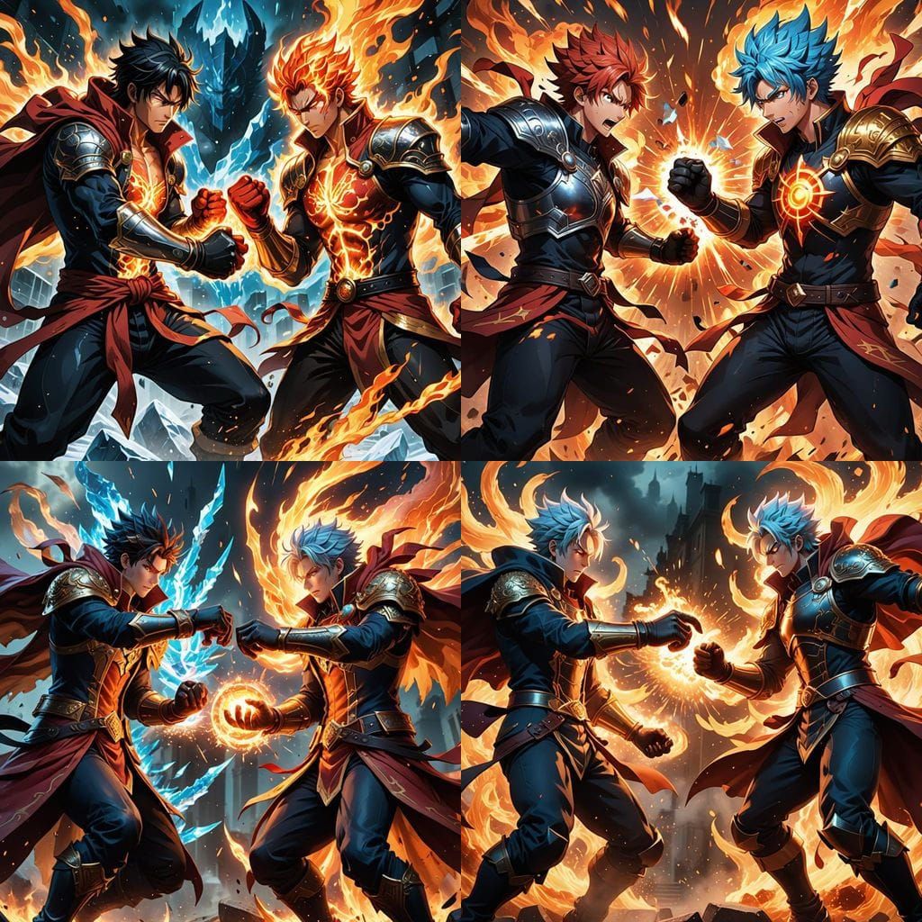 Anime Lords Clash in Epic Battle of Fire and Ice