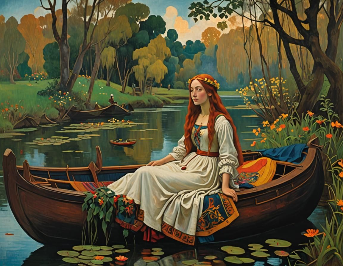 Lady of Shalott as Gauguin-Inspired Art