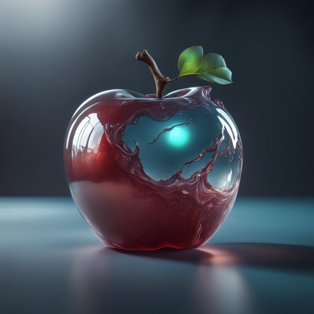Glass Apple Detailed Matte Painting