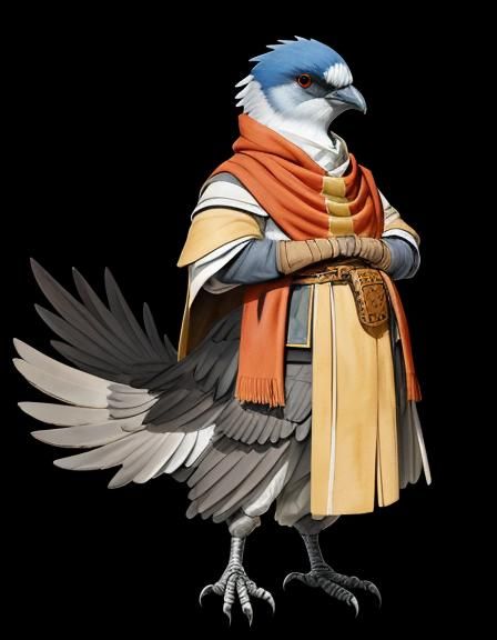 Woodswallow Aarakocra Ranger in Watercolor Style