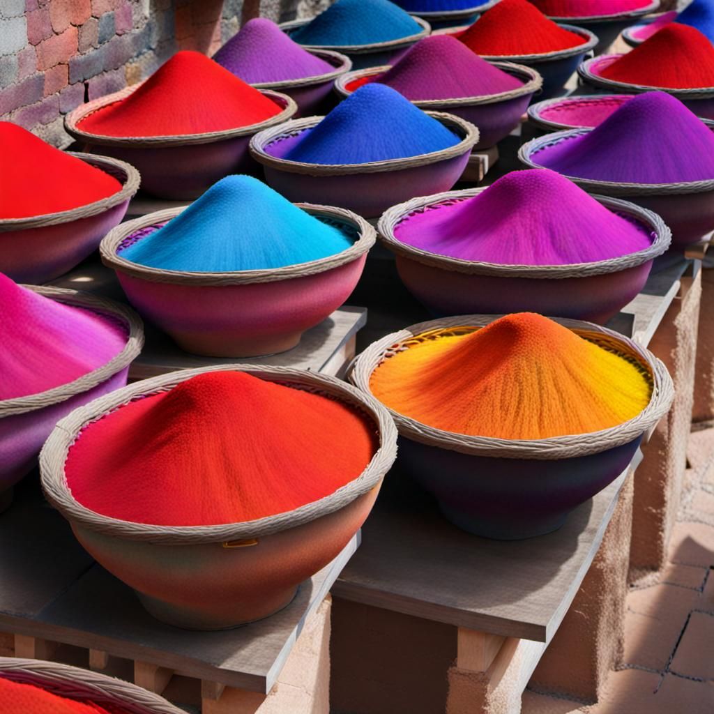 Baskets Overflowing with Vibrant Pigments