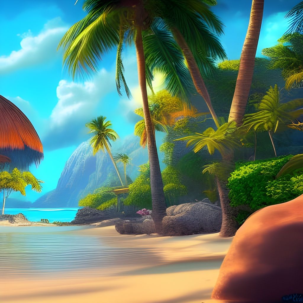 Tropical Beach Fantasy Concept Art