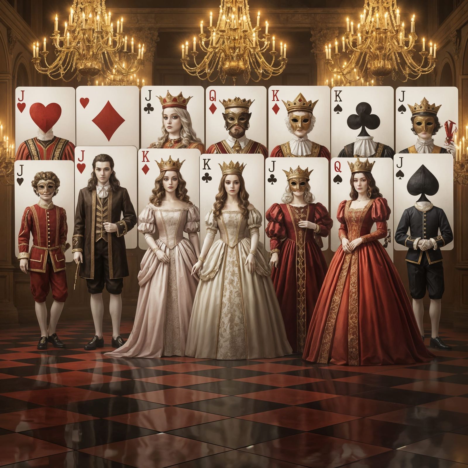 Face Cards Masquerade Ball in Baroque Style