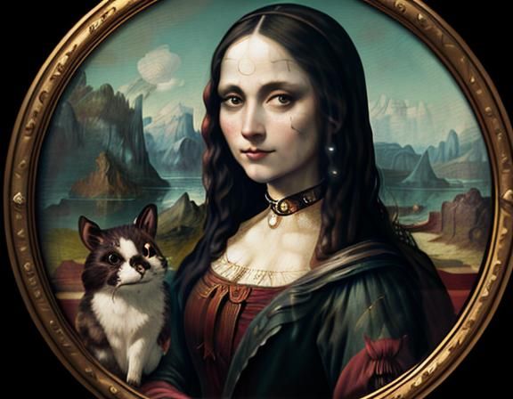 Harley Quinn as Mona Lisa in Beatrix Potter Style