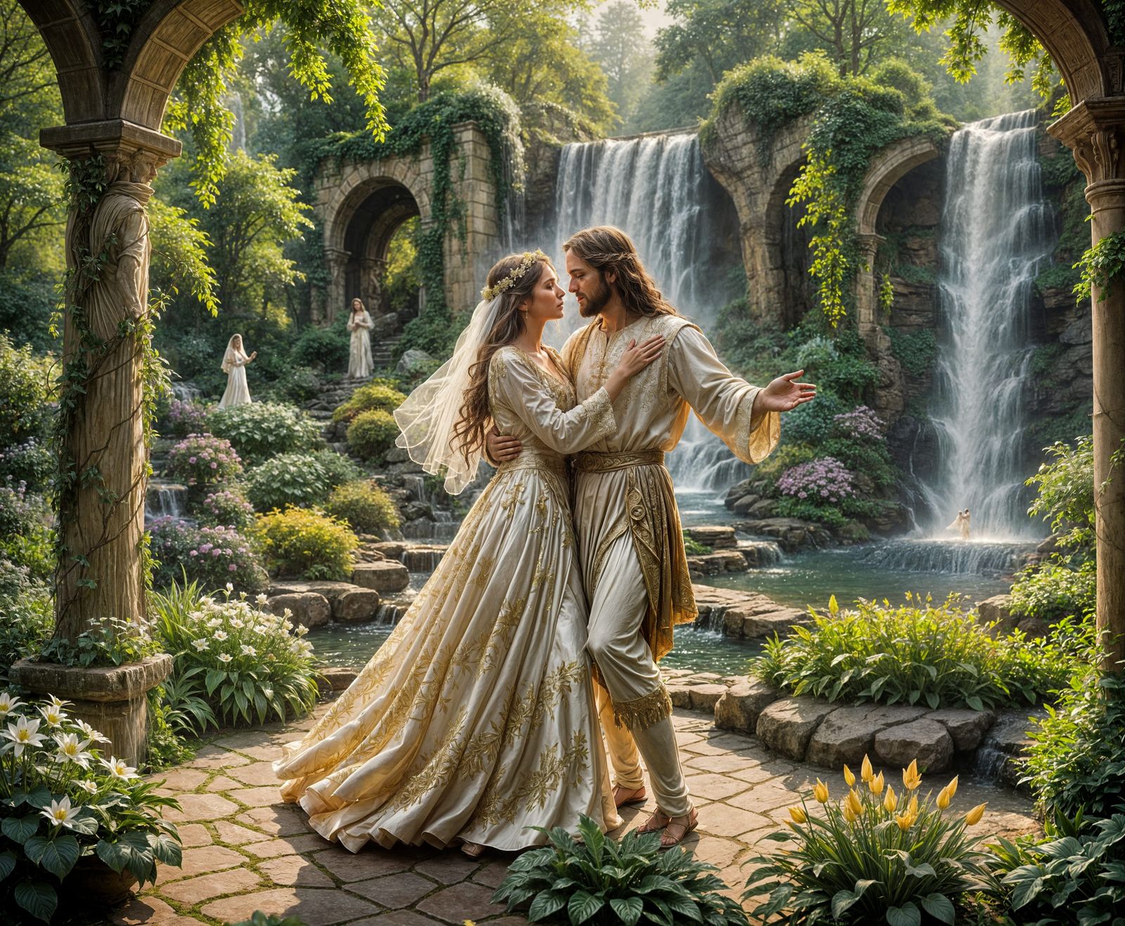 Jesus and Bride Dancing in Ethereal Garden