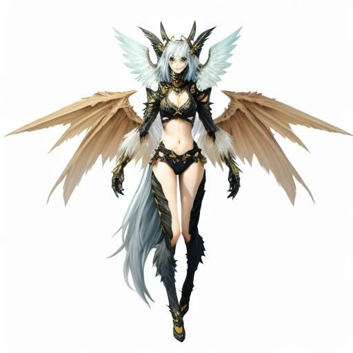 Monster Girl Character Design with Wings