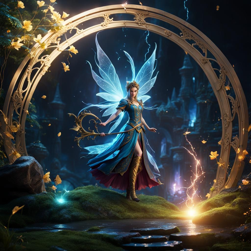Fantastical Fairy Casting a Magic Spell
