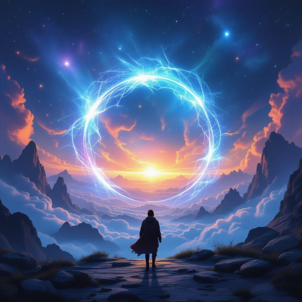 Shimmering Digital Portal to Alternate Realities