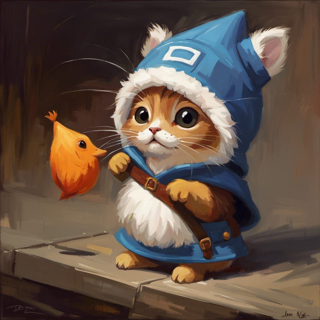 Adorable Oil Painting in Expressive Style