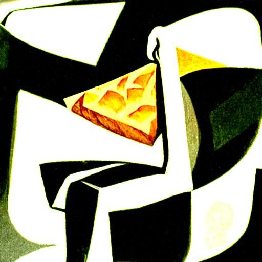 Abstract Cubist Cheese Danish Art