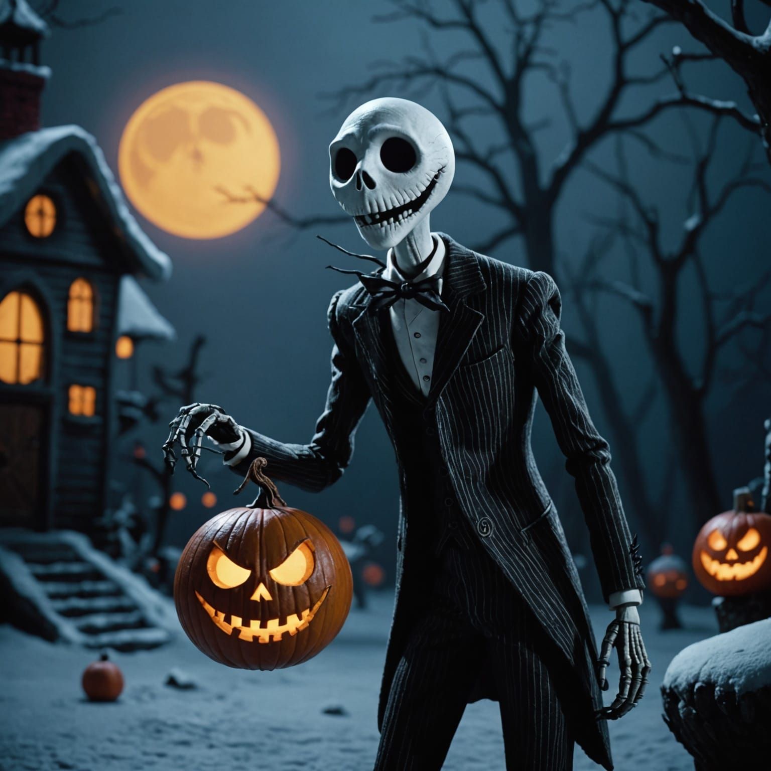 Realistic Nightmare Before Christmas: Cinematic Film Still