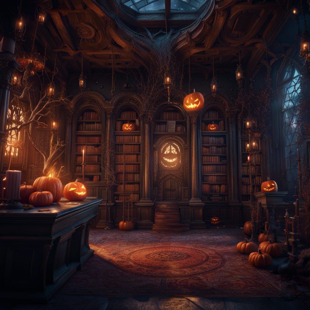 Halloween Enchanted Library: Fantasy Concept Art