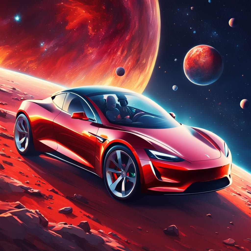 Futuristic Astronaut in a Vibrant Oil Painting