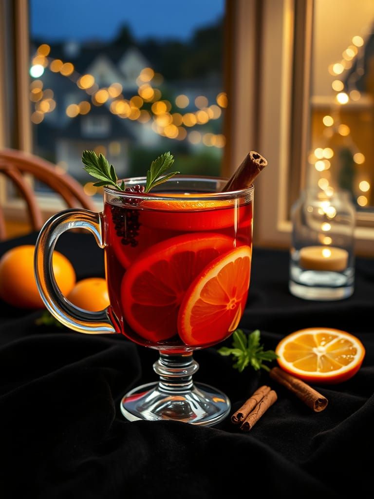 Vintage Mulled Wine in a Cozy Setting