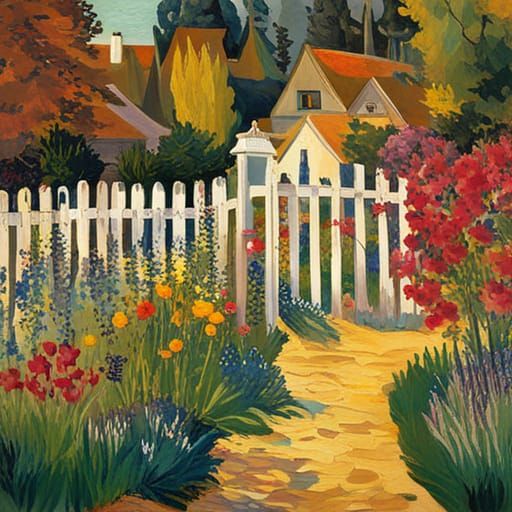 Flowering Garden in Van Gogh Style