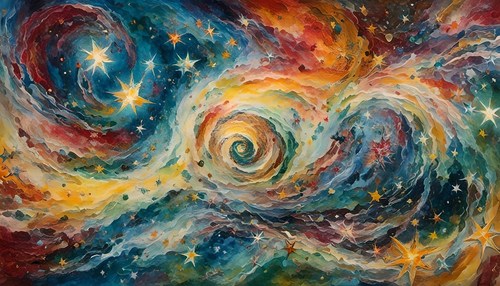 Swirling Stars in Impasto Style