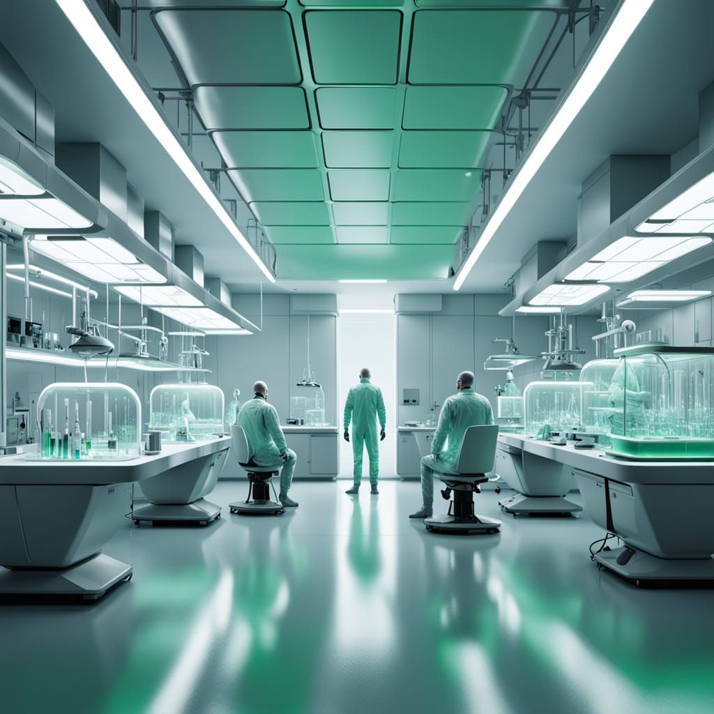 Grey Aliens in High-Tech Sci-Fi Laboratory