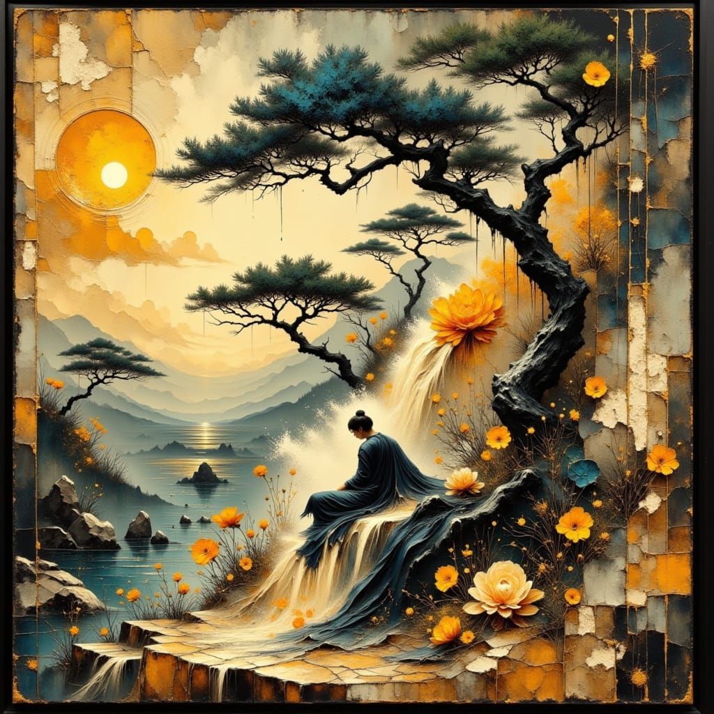 Ancient Greek Olympus in Abstract Romantic Style