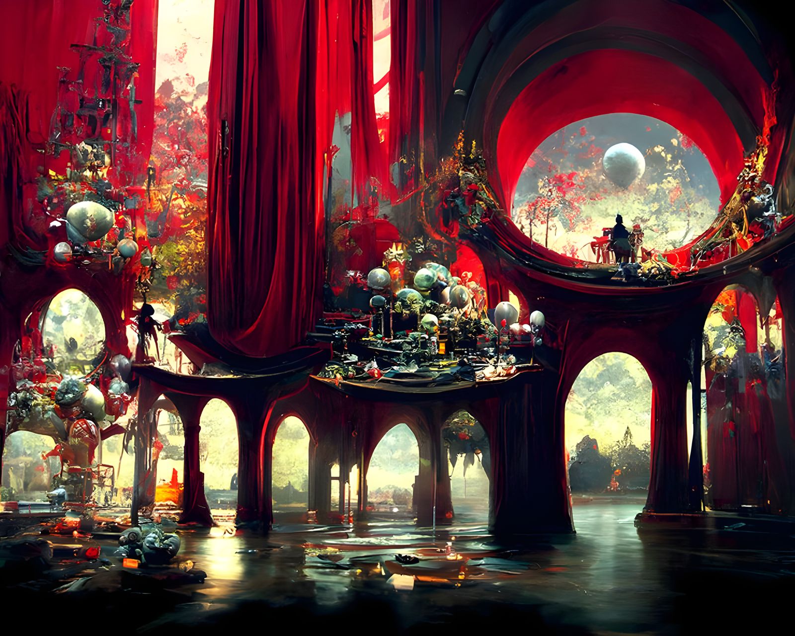 Wonderland Theater Landscape in Gothpunk Style
