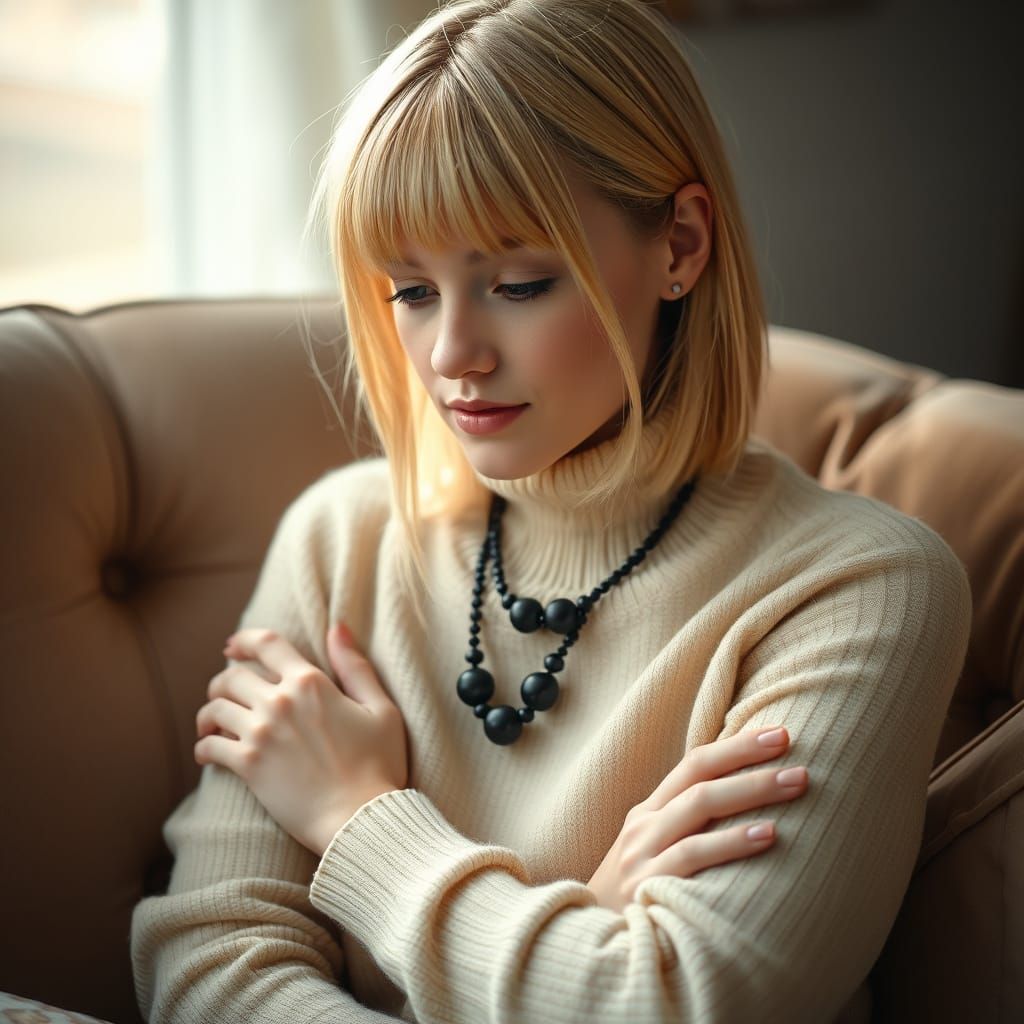 Romantic Portrait of Woman with Blond Hair