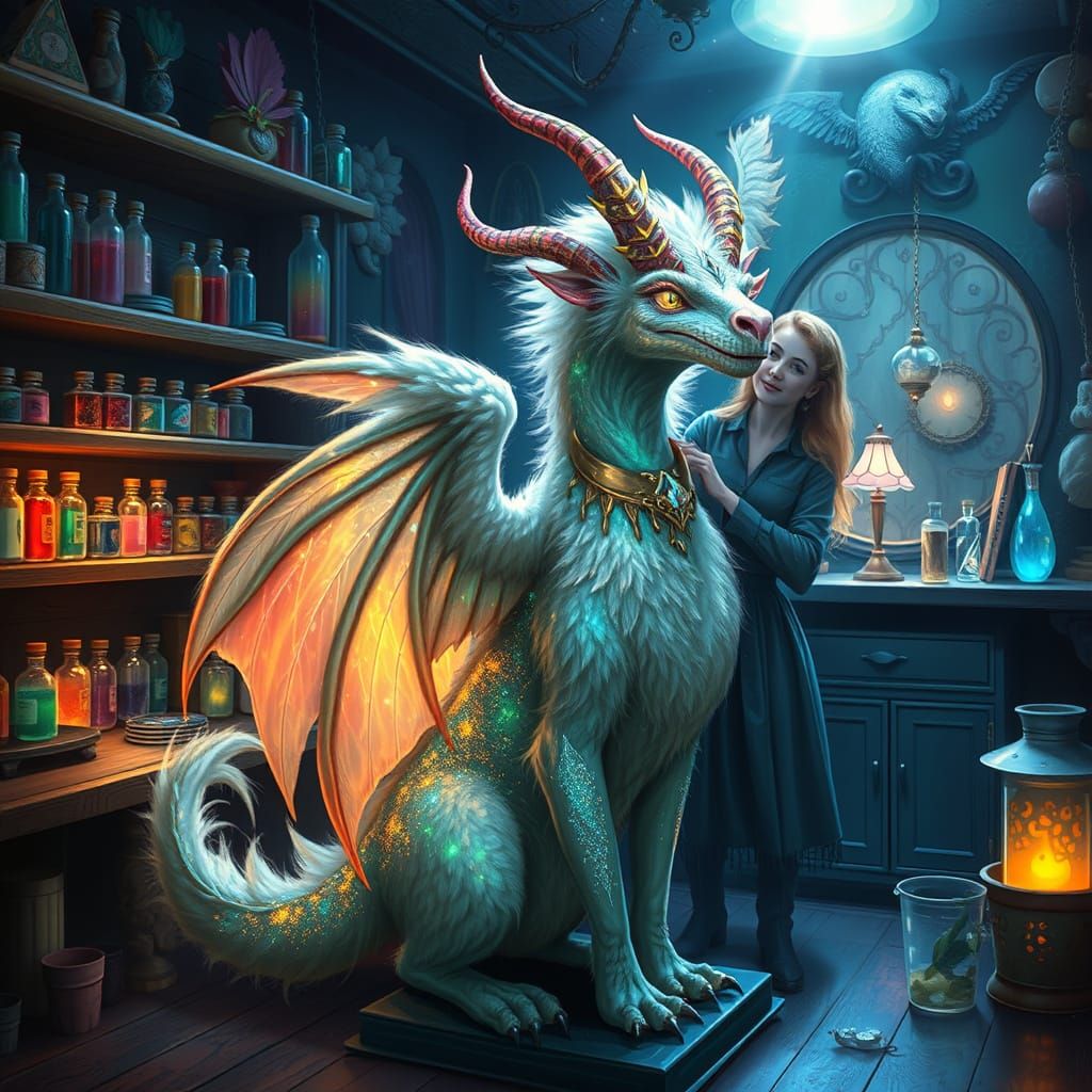 Mythical Beast Groomed by Stylist in Magical Studio