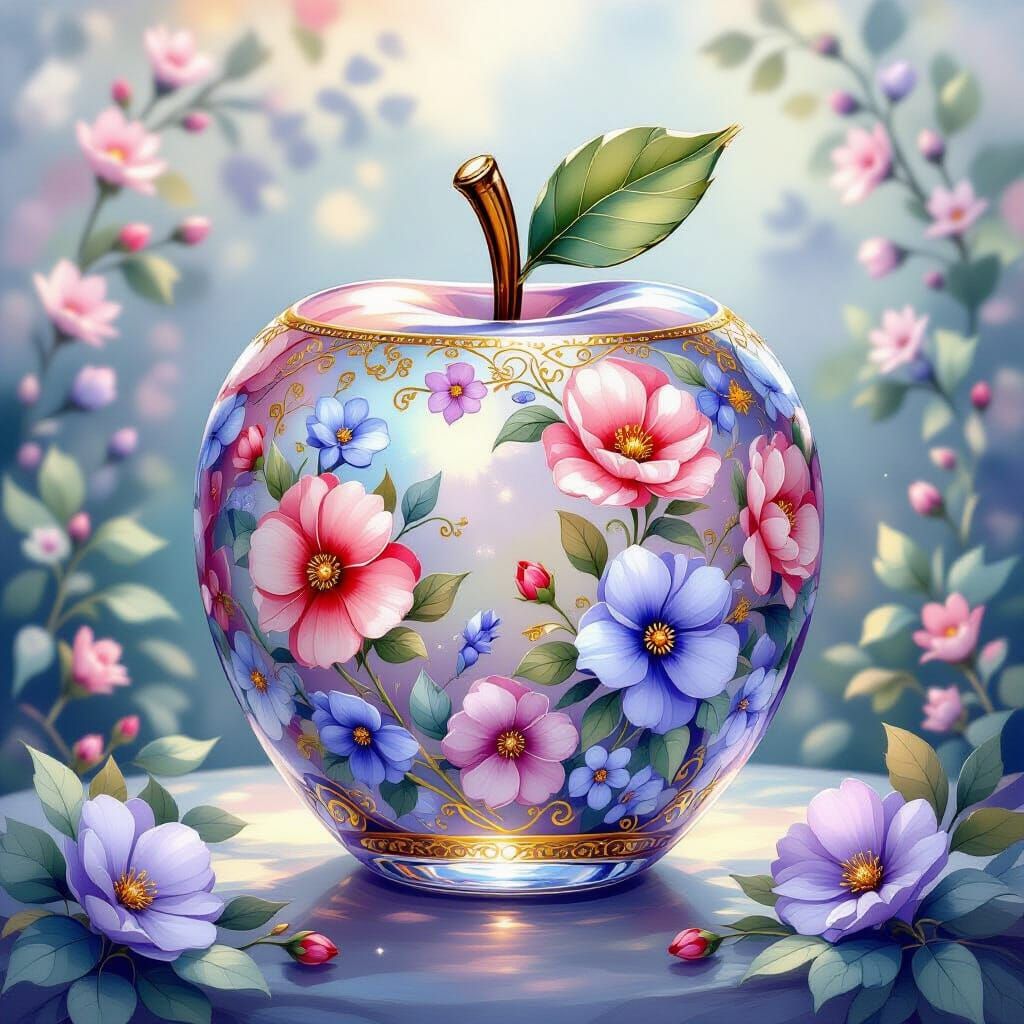 Ethereal Crystal Apple with Floral Mist