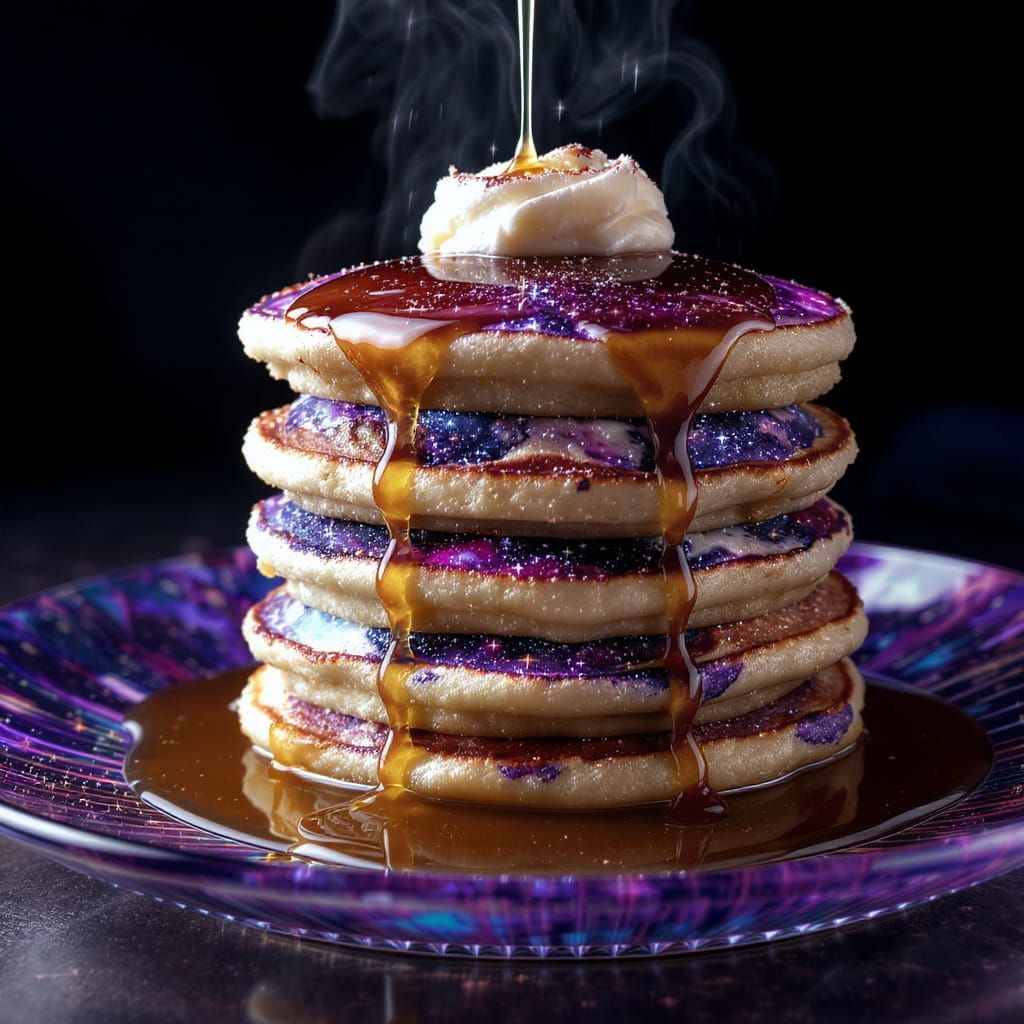 Cosmic Pancakes with Liquid Light: Food Photography