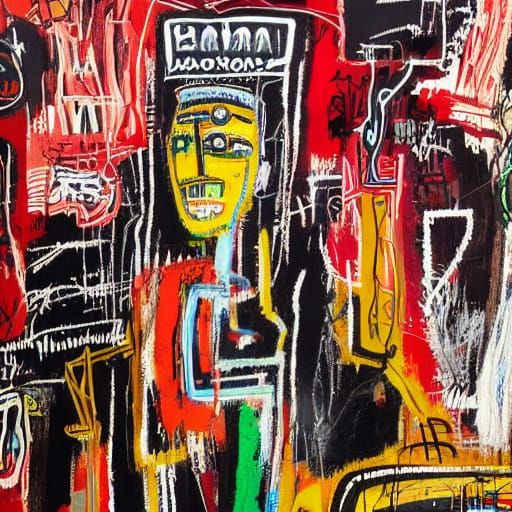 Expressionist Graffiti Art with Intertwined Figures