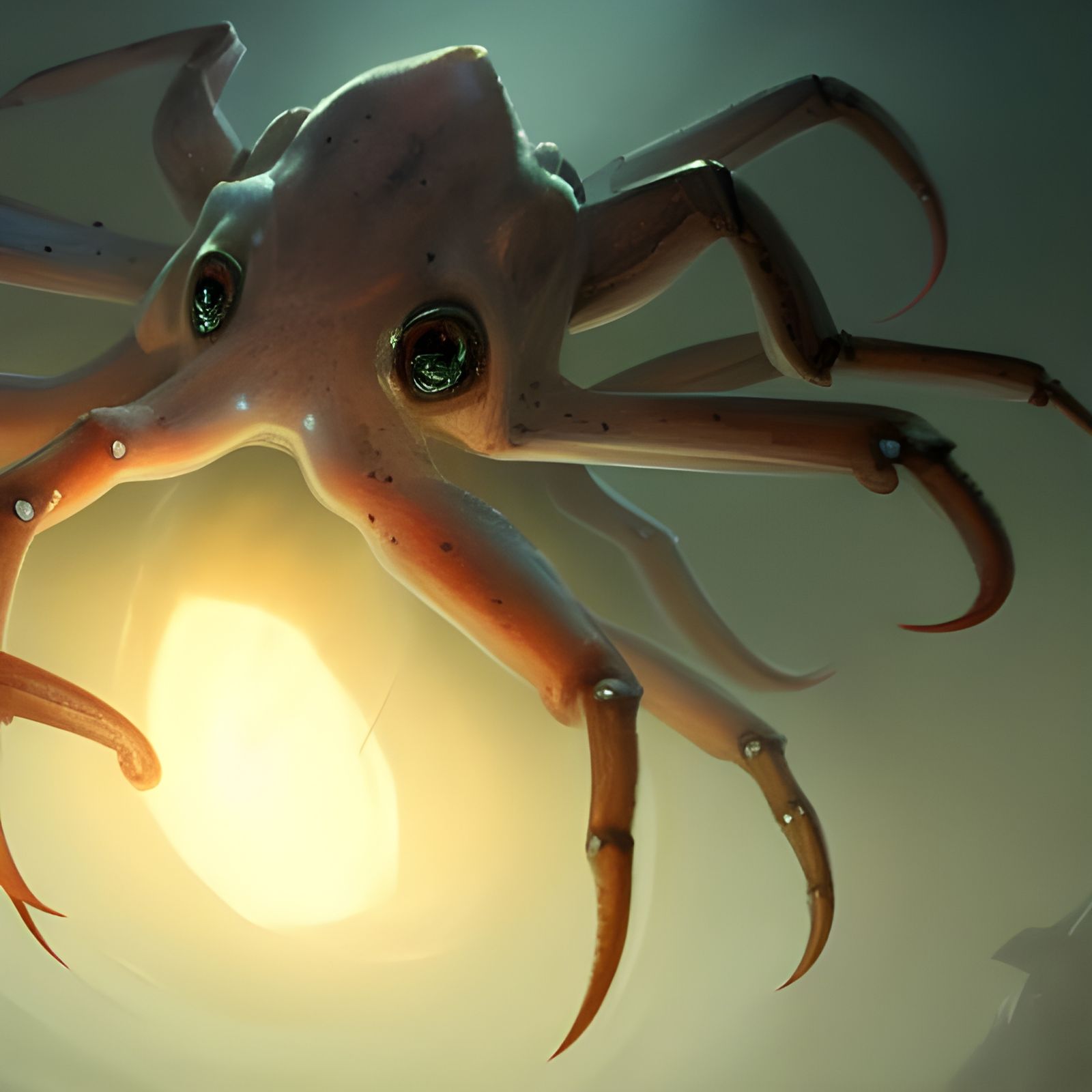 Crab Squid Hybrid Cave Creature in Dark Fantasy Style