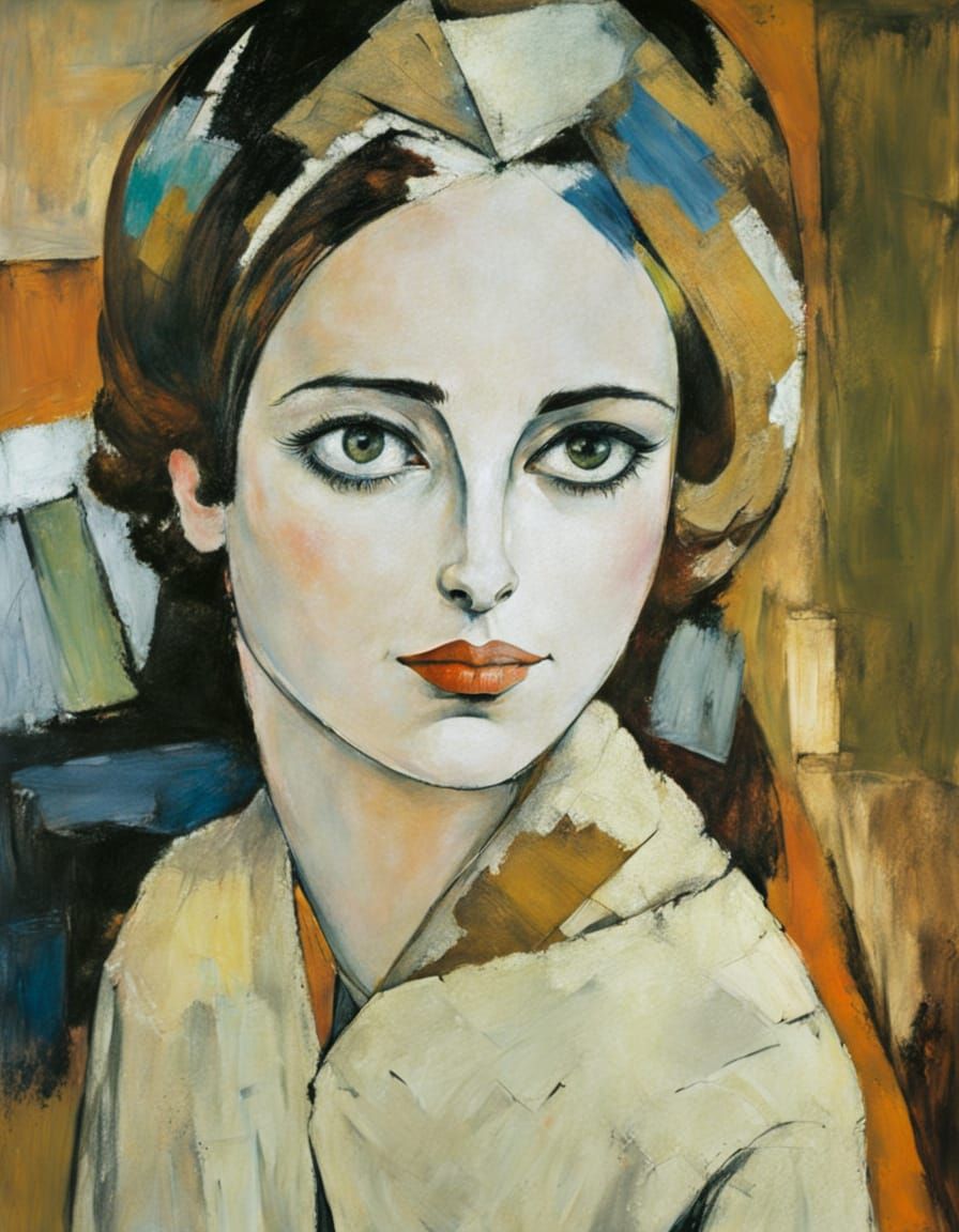 High Contrast Goth Girl Portrait in Minimalist Style