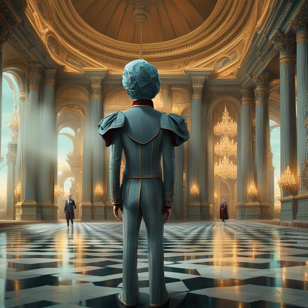 Opulent Aristocrat in Grand Ballroom Digital Painting