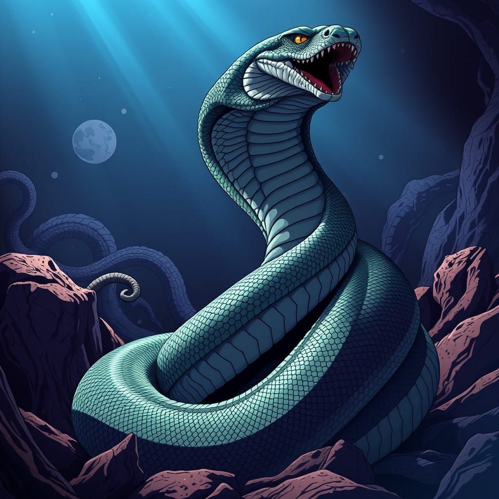 Titanoboa in Dynamic Anime Style