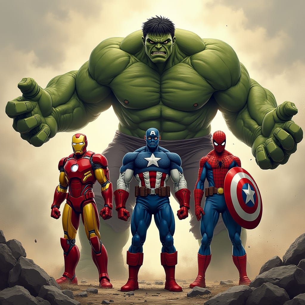 Avengers Unite Against a Giant Hulk in Epic Comic Book-Inspi...