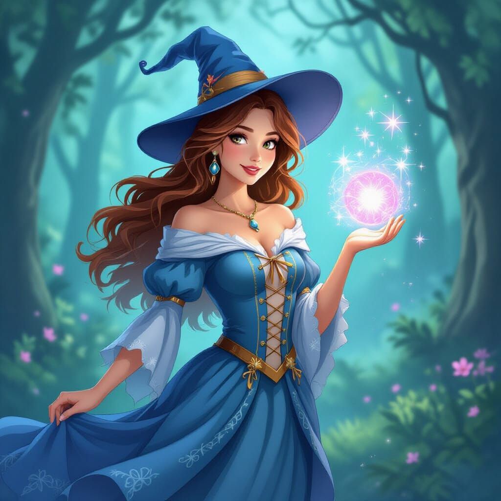 Enchanting Woman in a Magical Realm