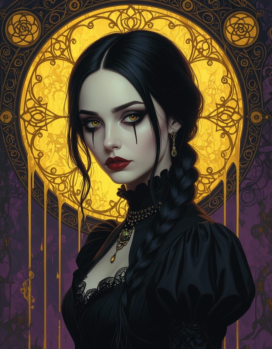 Melancholy Woman with Painterly Textures